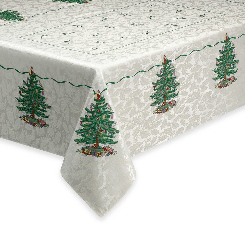 Spode - Tablecloth, Holiday Kitchen Accessories, Holiday Home Decor (Spode Christmas Tree Collection, 52" x 70")